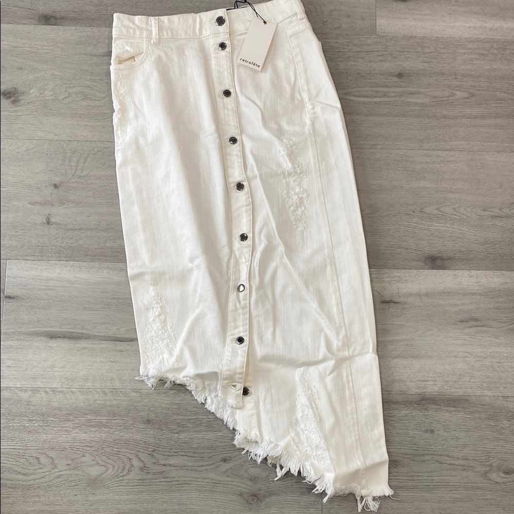 RETROFETE Maude Skirt in Denim white
